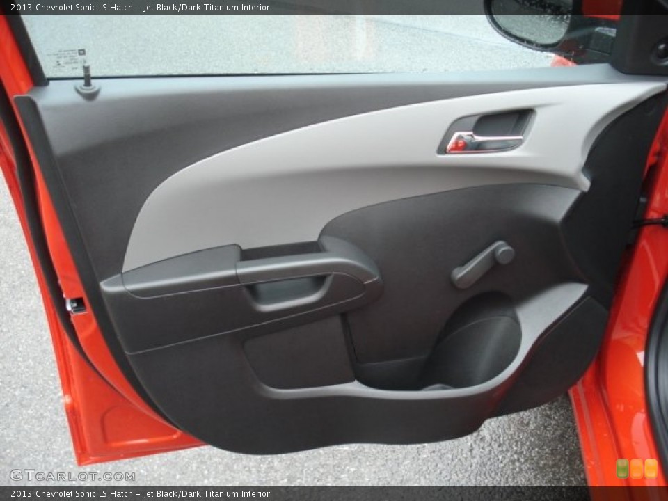 Jet Black/Dark Titanium Interior Door Panel for the 2013 Chevrolet Sonic LS Hatch #71426122