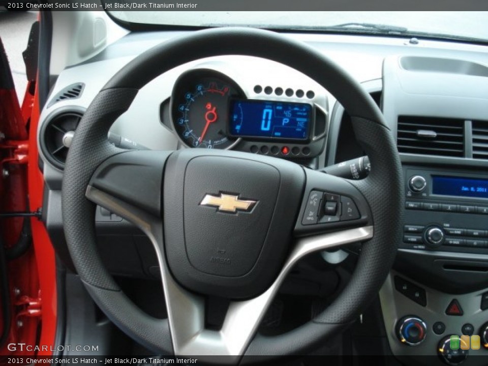 Jet Black/Dark Titanium Interior Steering Wheel for the 2013 Chevrolet Sonic LS Hatch #71426176