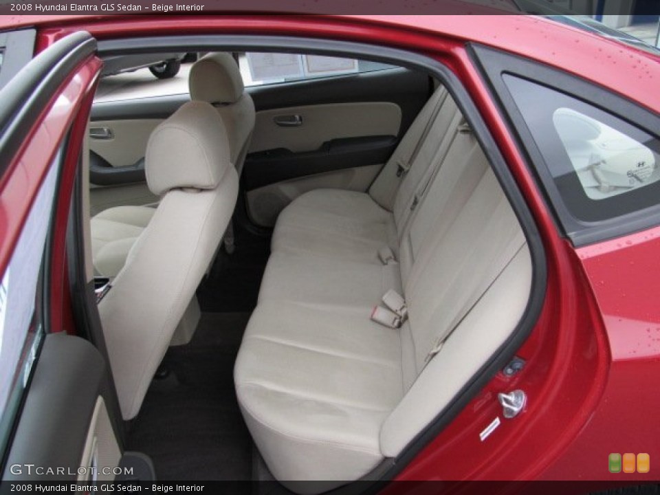 Beige Interior Rear Seat for the 2008 Hyundai Elantra GLS Sedan #71427512