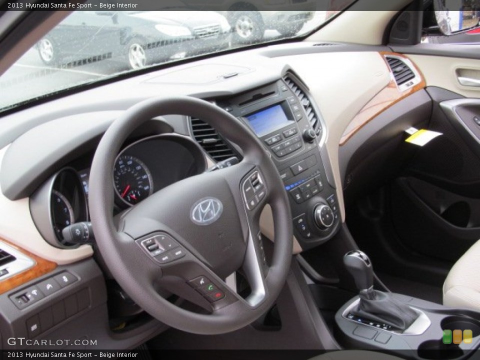 Beige Interior Dashboard for the 2013 Hyundai Santa Fe Sport #71429171
