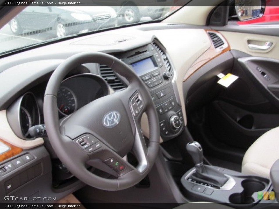 Beige Interior Dashboard for the 2013 Hyundai Santa Fe Sport #71429252