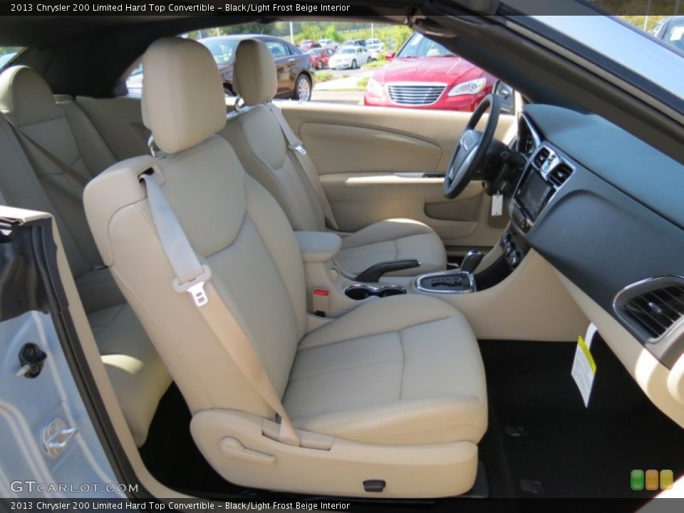 Black/Light Frost Beige Interior Front Seat for the 2013 Chrysler 200 Limited Hard Top Convertible #71430362