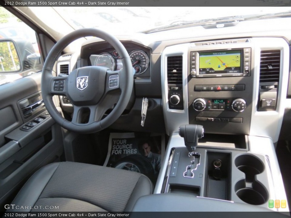 Dark Slate Gray Interior Dashboard for the 2012 Dodge Ram 1500 Sport Crew Cab 4x4 #71431703