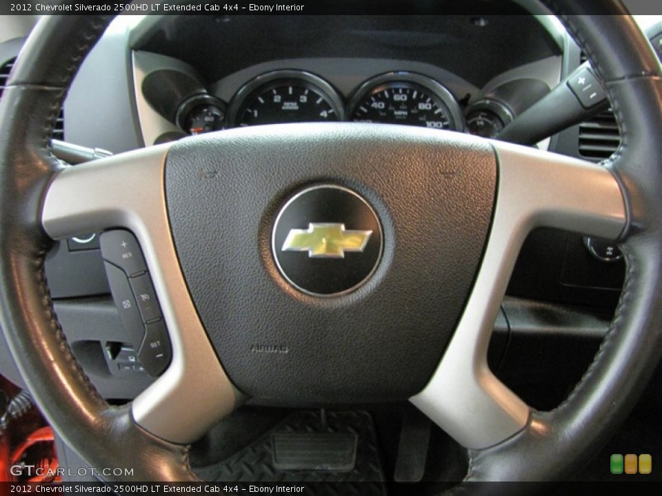Ebony Interior Steering Wheel for the 2012 Chevrolet Silverado 2500HD LT Extended Cab 4x4 #71438162
