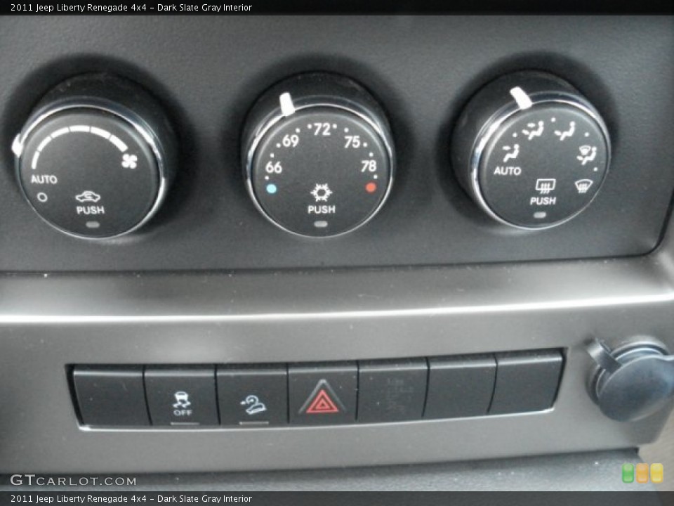 Dark Slate Gray Interior Controls for the 2011 Jeep Liberty Renegade 4x4 #71438354