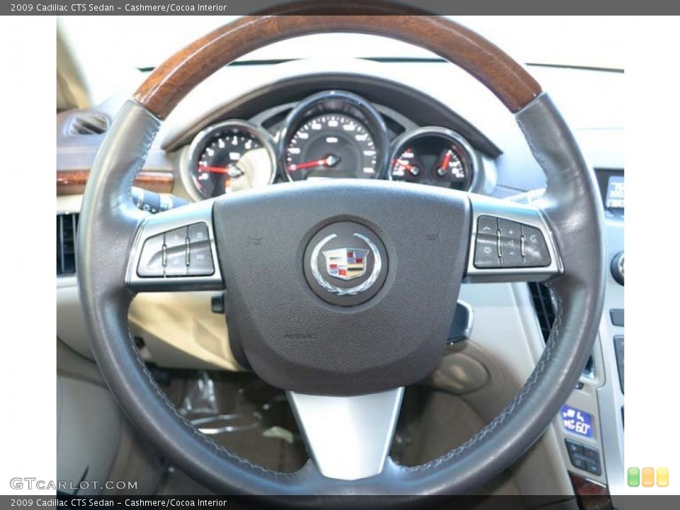 Cashmere/Cocoa Interior Steering Wheel for the 2009 Cadillac CTS Sedan #71441240