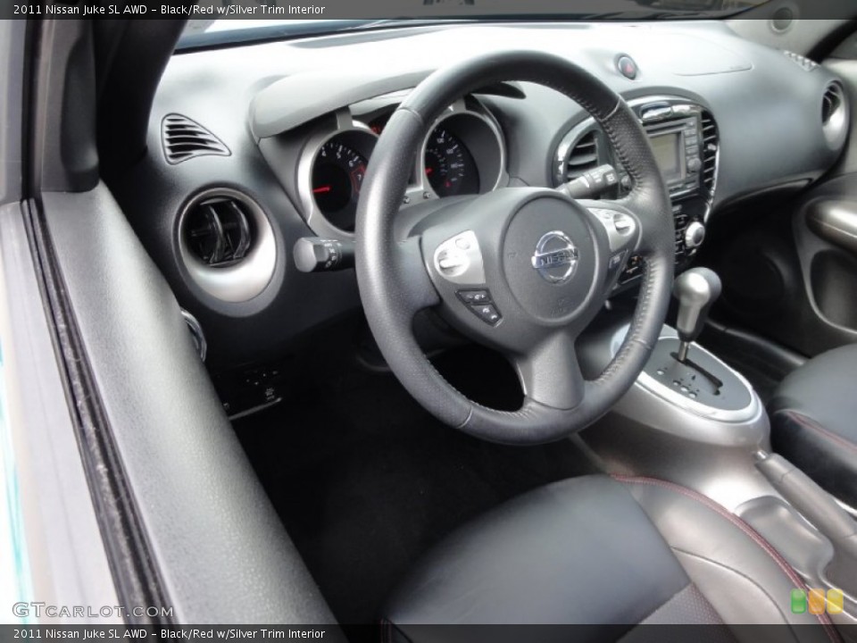Black/Red w/Silver Trim Interior Photo for the 2011 Nissan Juke SL AWD #71445134