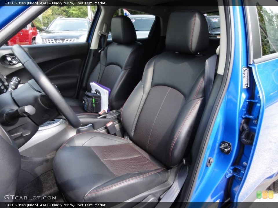 Black/Red w/Silver Trim Interior Front Seat for the 2011 Nissan Juke SL AWD #71445152