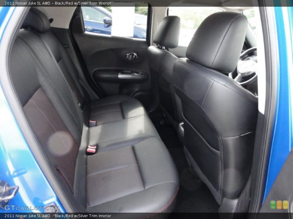 Black/Red w/Silver Trim Interior Rear Seat for the 2011 Nissan Juke SL AWD #71445189