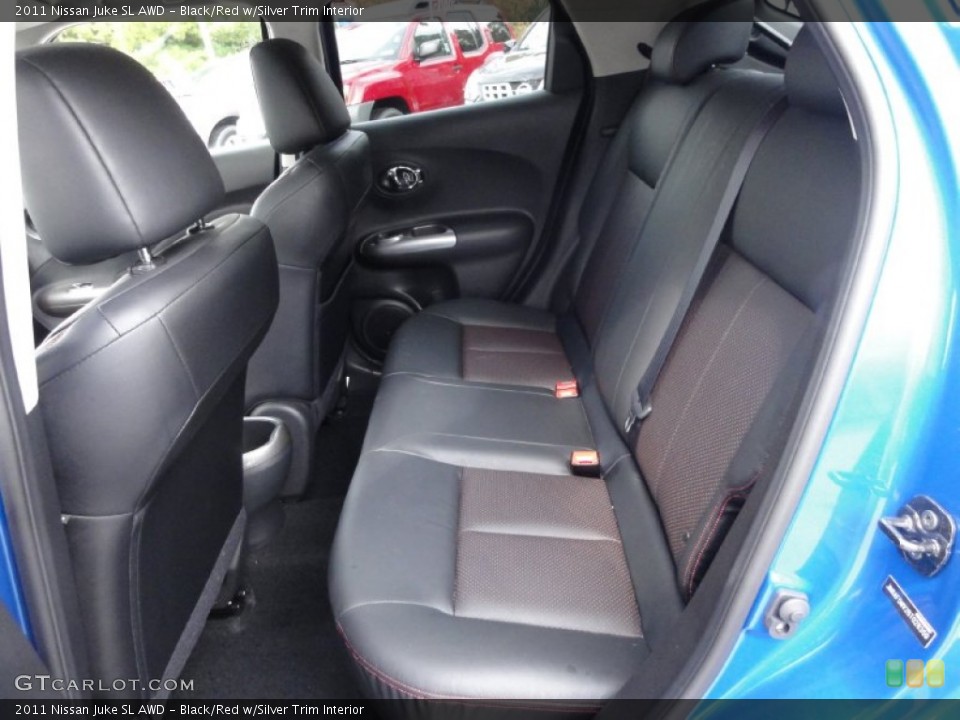 Black/Red w/Silver Trim Interior Rear Seat for the 2011 Nissan Juke SL AWD #71445206