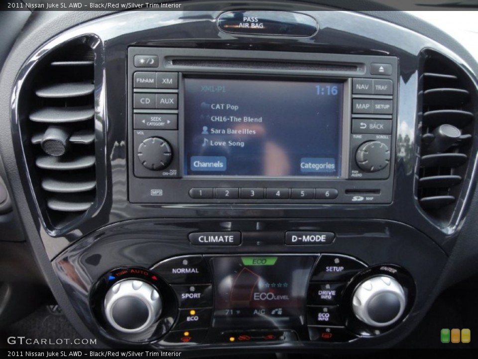 Black/Red w/Silver Trim Interior Controls for the 2011 Nissan Juke SL AWD #71445248