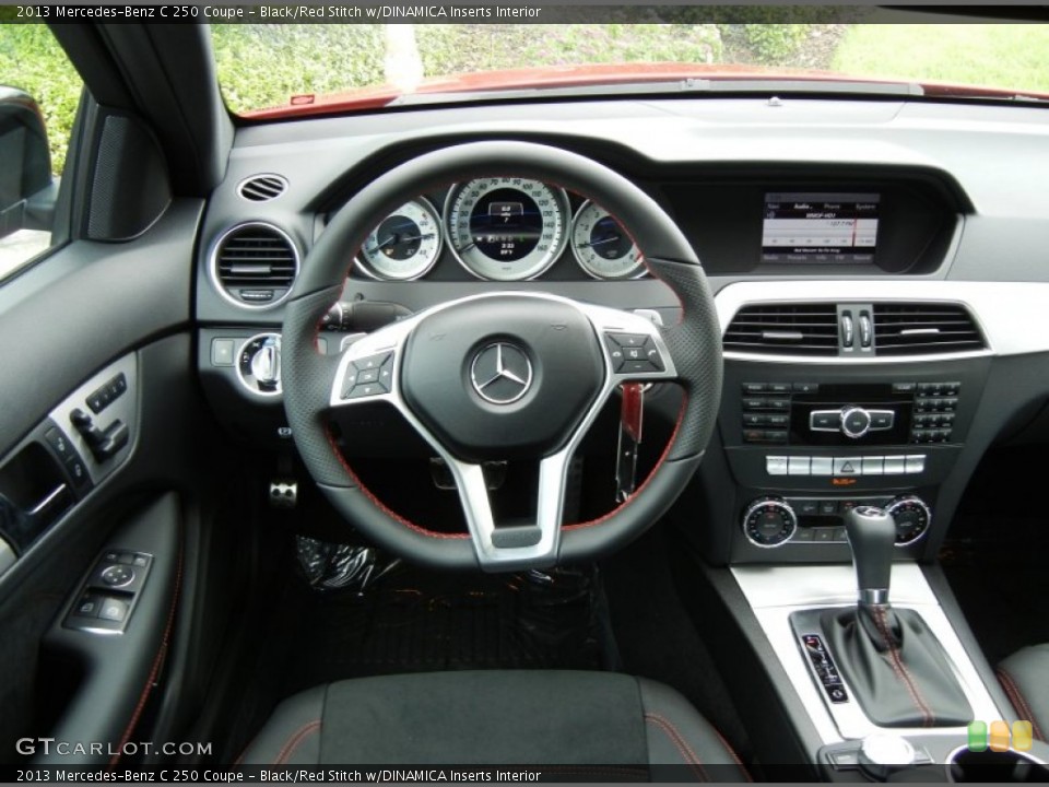 Black/Red Stitch w/DINAMICA Inserts Interior Dashboard for the 2013 Mercedes-Benz C 250 Coupe #71445398