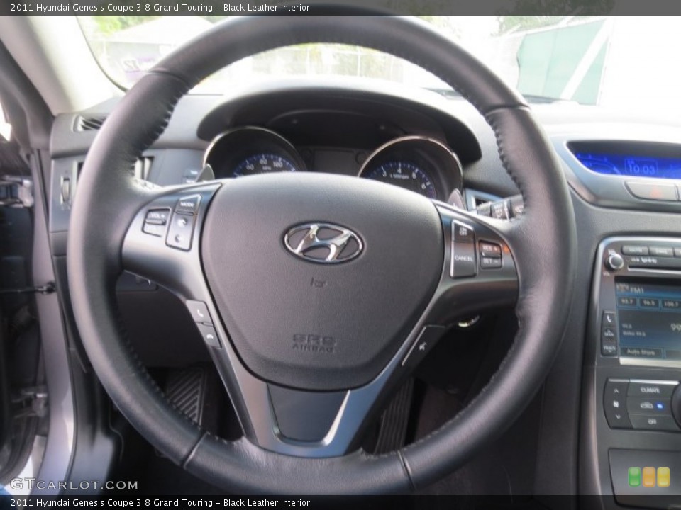 Black Leather Interior Steering Wheel for the 2011 Hyundai Genesis Coupe 3.8 Grand Touring #71462066