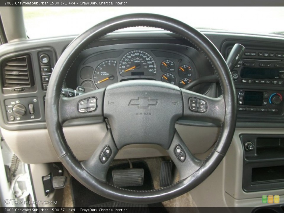 Gray/Dark Charcoal Interior Steering Wheel for the 2003 Chevrolet Suburban 1500 Z71 4x4 #71466809