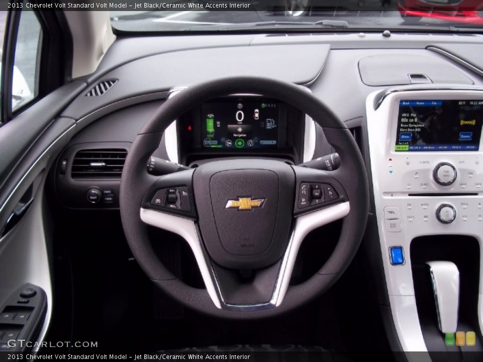 Jet Black/Ceramic White Accents Interior Steering Wheel for the 2013 Chevrolet Volt  #71471372