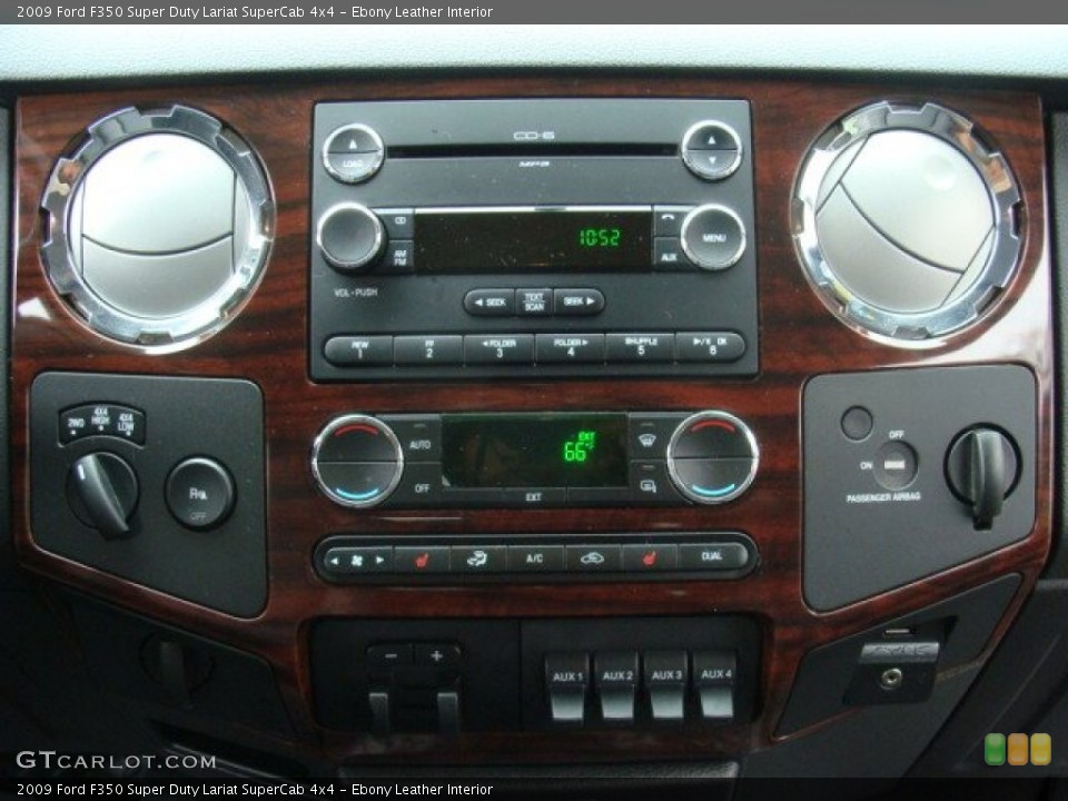 Ebony Leather Interior Controls for the 2009 Ford F350 Super Duty Lariat SuperCab 4x4 #71483588
