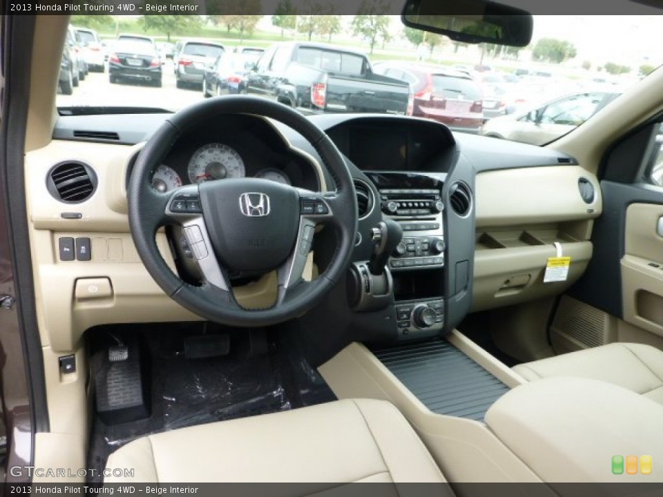 Beige Interior Dashboard for the 2013 Honda Pilot Touring 4WD #71486990