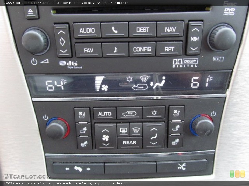 Cocoa/Very Light Linen Interior Controls for the 2009 Cadillac Escalade  #71491462