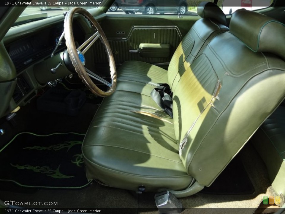 Jade Green Interior Front Seat for the 1971 Chevrolet Chevelle SS Coupe #71493940
