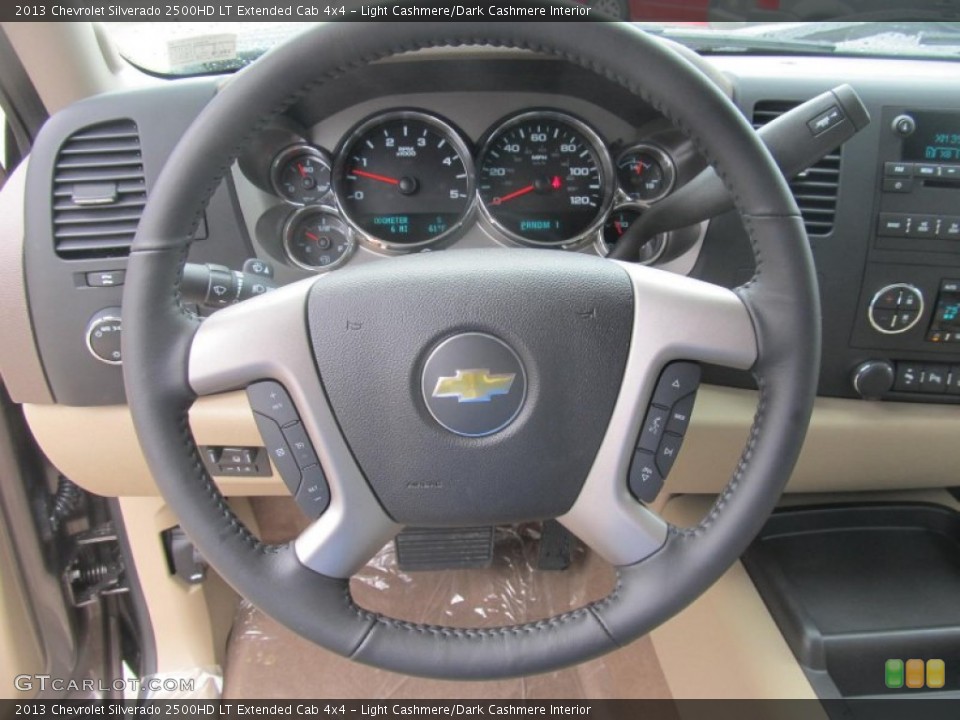 Light Cashmere/Dark Cashmere Interior Steering Wheel for the 2013 Chevrolet Silverado 2500HD LT Extended Cab 4x4 #71497141