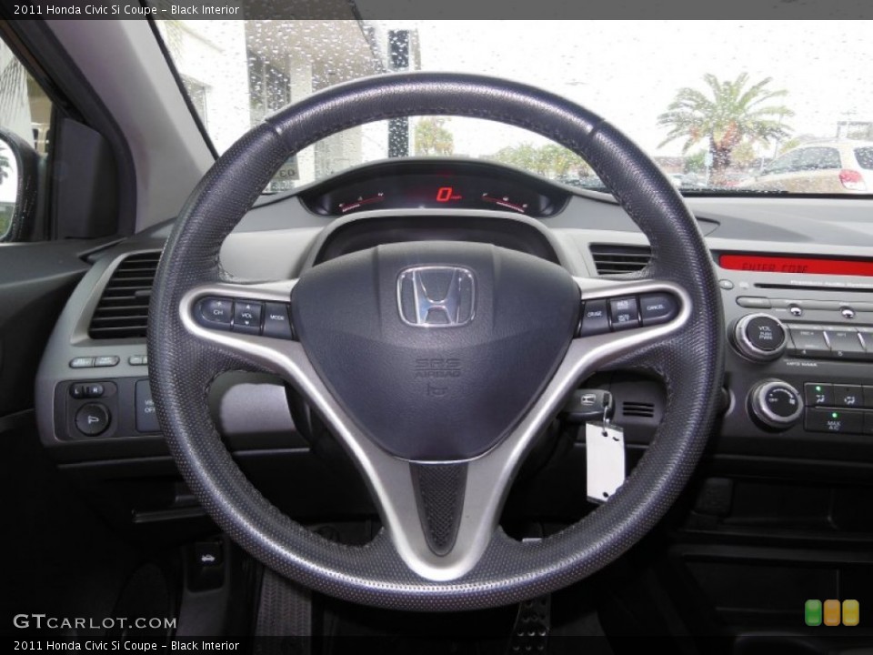 Black Interior Steering Wheel for the 2011 Honda Civic Si Coupe #71498632