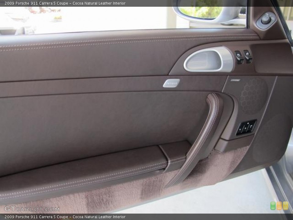 Cocoa Natural Leather Interior Door Panel for the 2009 Porsche 911 Carrera S Coupe #71500888
