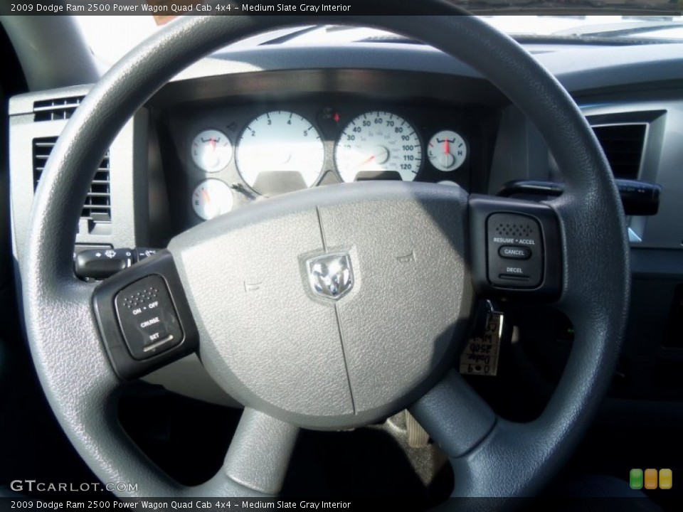 Medium Slate Gray Interior Steering Wheel for the 2009 Dodge Ram 2500 Power Wagon Quad Cab 4x4 #71509436