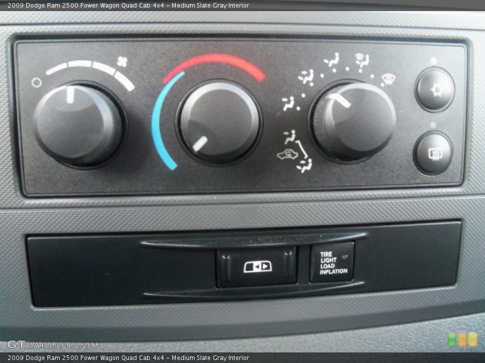 Medium Slate Gray Interior Controls for the 2009 Dodge Ram 2500 Power Wagon Quad Cab 4x4 #71509473