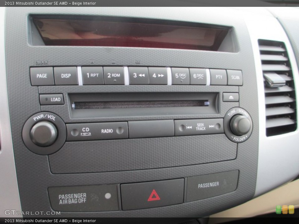 Beige Interior Audio System for the 2013 Mitsubishi Outlander SE AWD #71511299