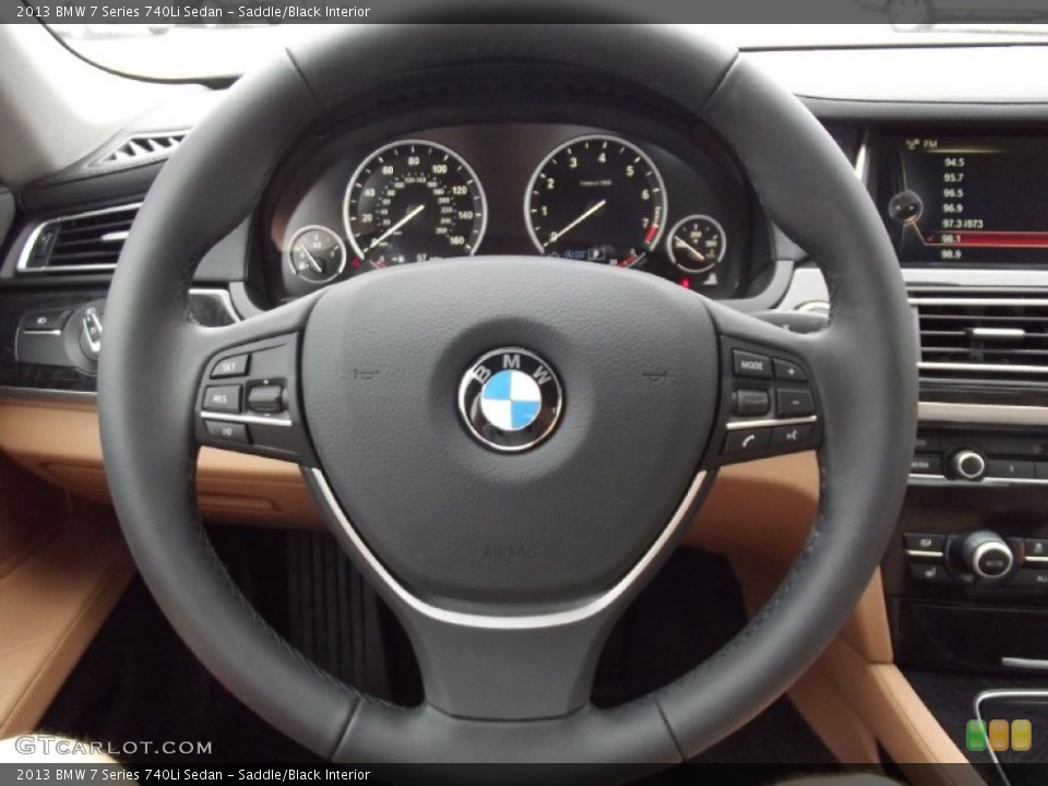 Saddle/Black Interior Steering Wheel for the 2013 BMW 7 Series 740Li Sedan #71514428