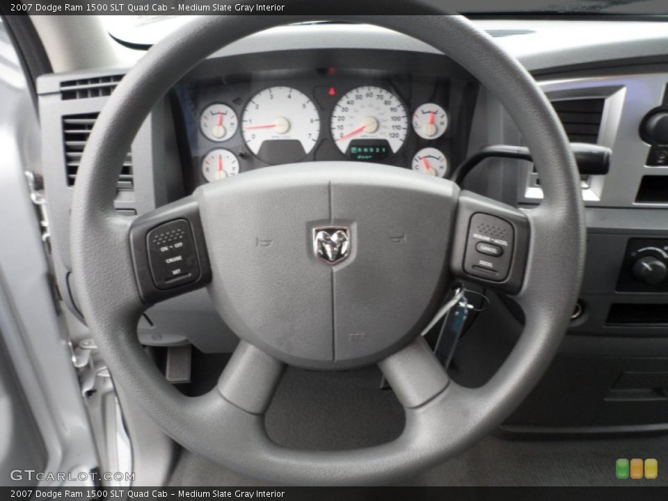 Medium Slate Gray Interior Steering Wheel for the 2007 Dodge Ram 1500 SLT Quad Cab #71518667