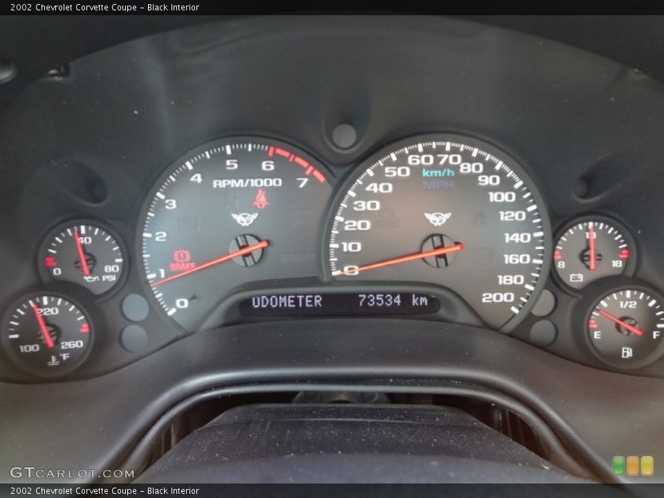 Black Interior Gauges for the 2002 Chevrolet Corvette Coupe #71520203