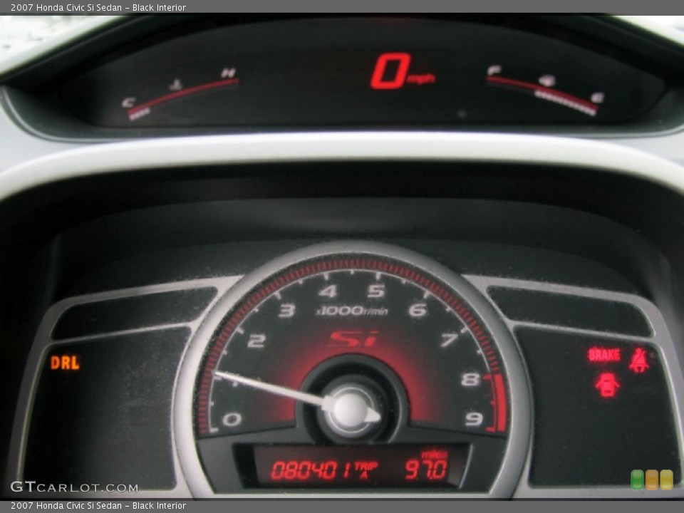 Black Interior Gauges for the 2007 Honda Civic Si Sedan #71524505