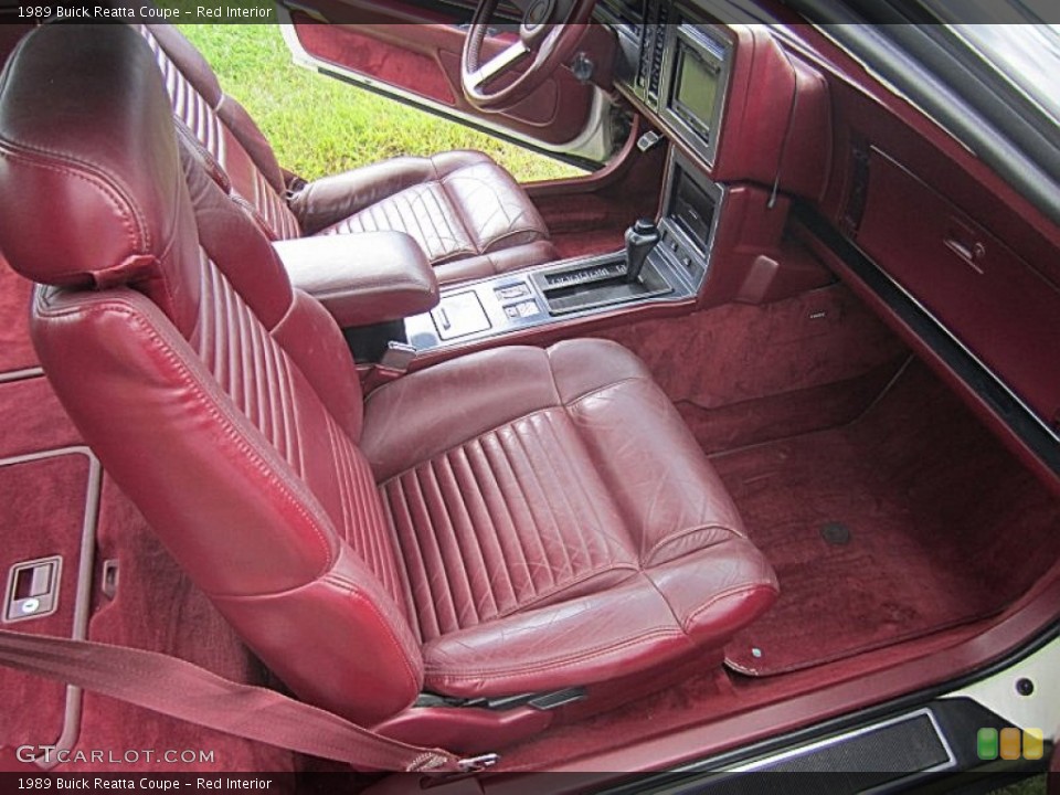 Red Interior Front Seat for the 1989 Buick Reatta Coupe #71528827
