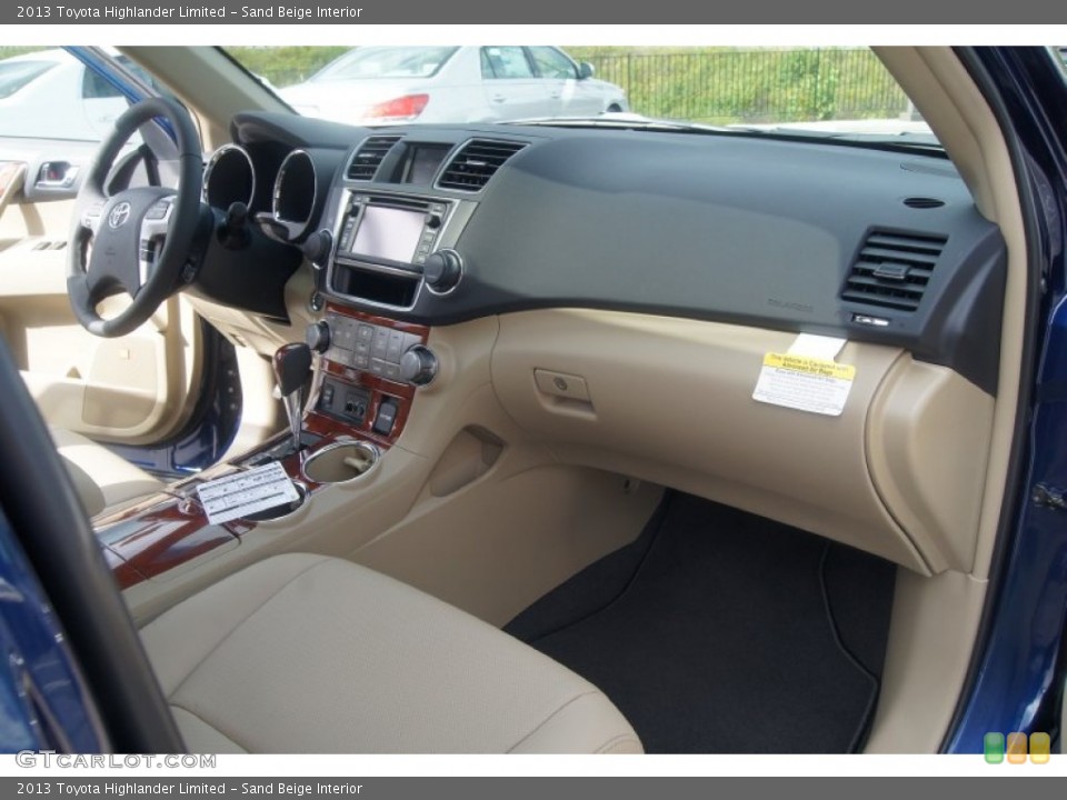 Sand Beige Interior Dashboard for the 2013 Toyota Highlander Limited #71536756