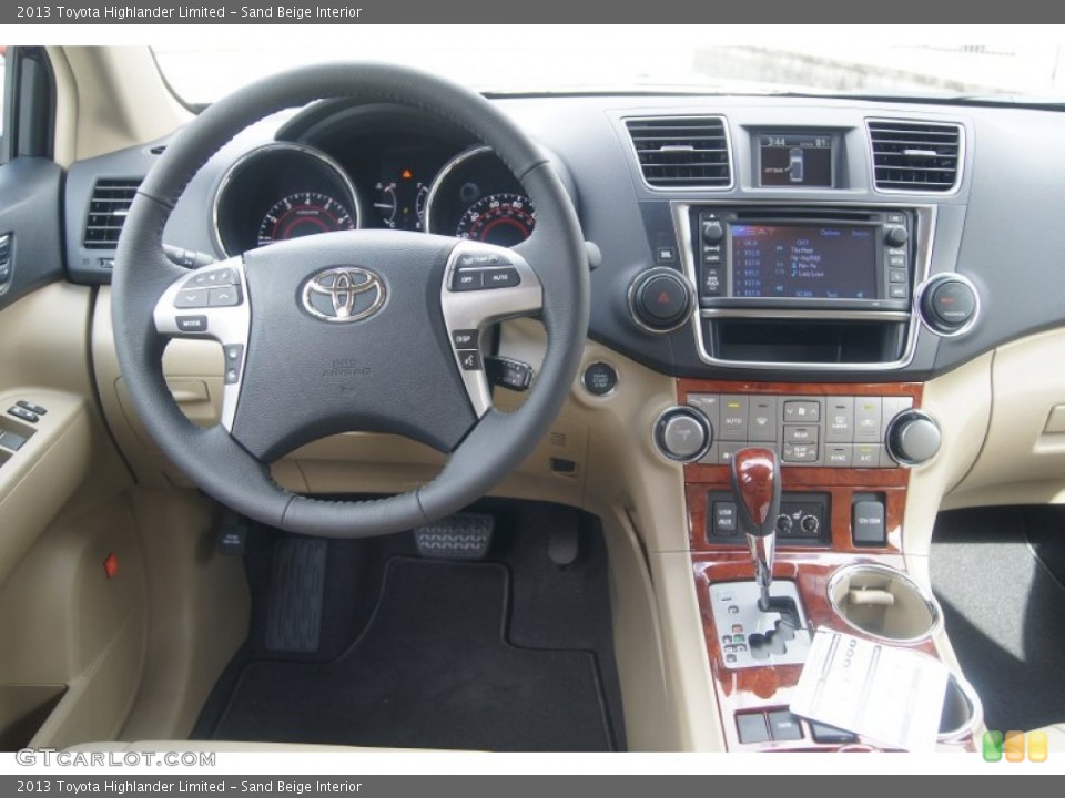 Sand Beige Interior Dashboard for the 2013 Toyota Highlander Limited #71536813