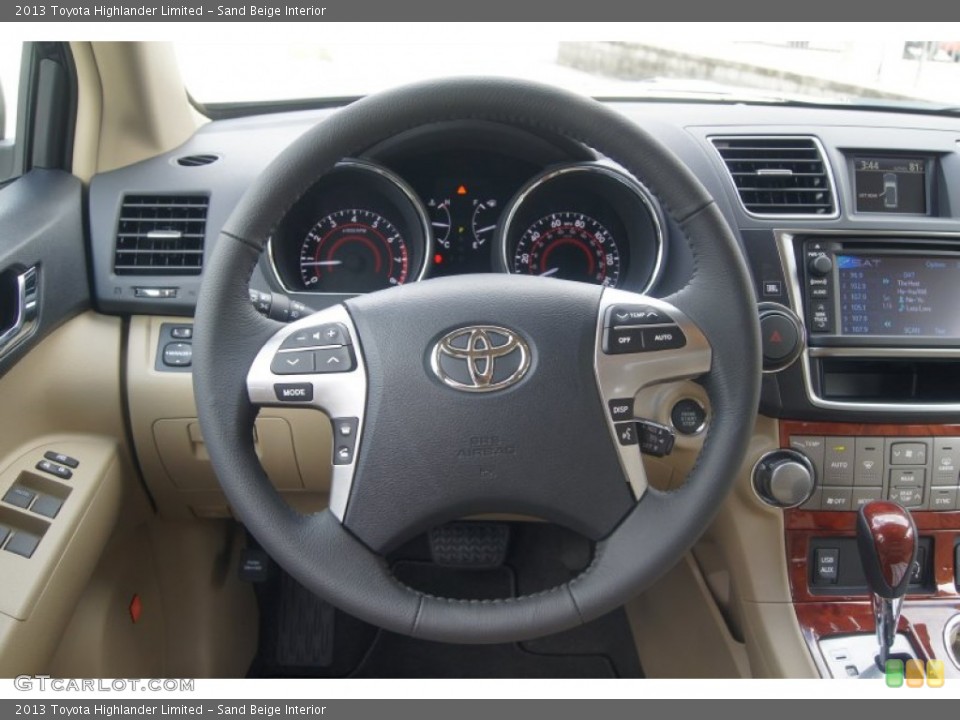 Sand Beige Interior Steering Wheel for the 2013 Toyota Highlander Limited #71536822