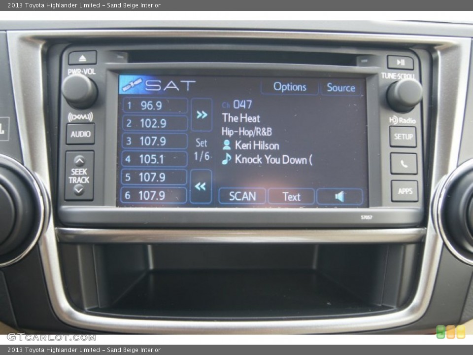 Sand Beige Interior Audio System for the 2013 Toyota Highlander Limited #71536909