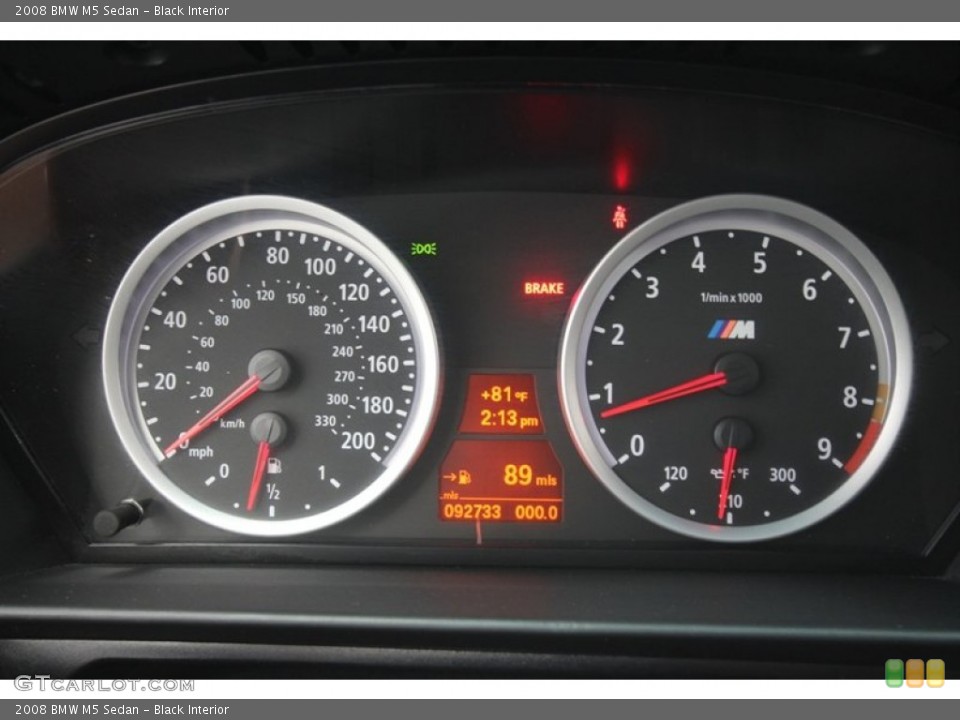 Black Interior Gauges for the 2008 BMW M5 Sedan #71539120