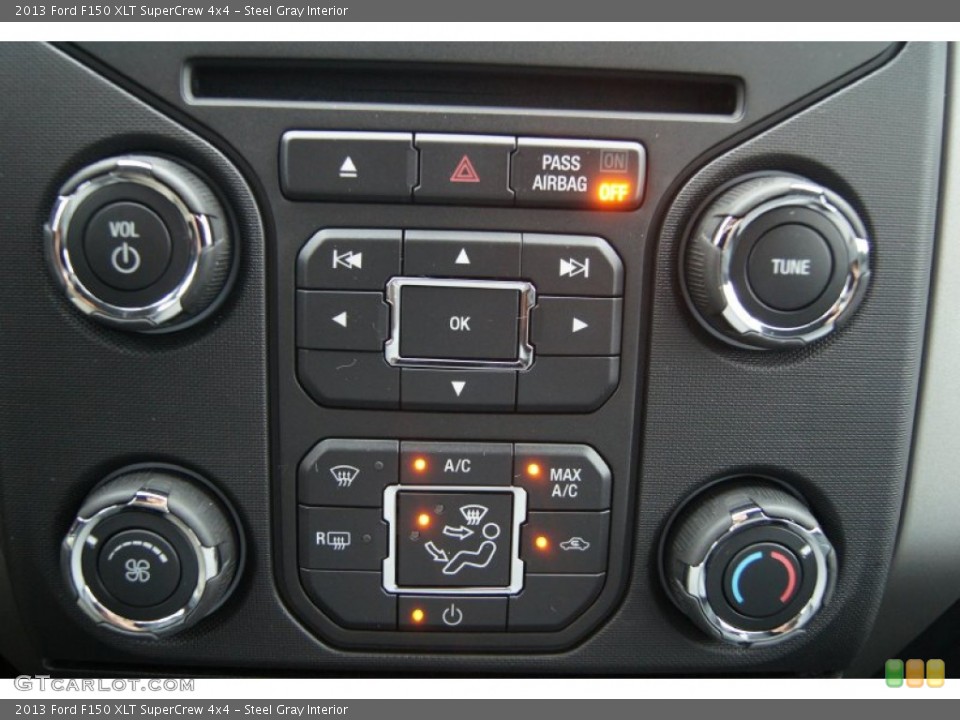 Steel Gray Interior Controls for the 2013 Ford F150 XLT SuperCrew 4x4 #71541067