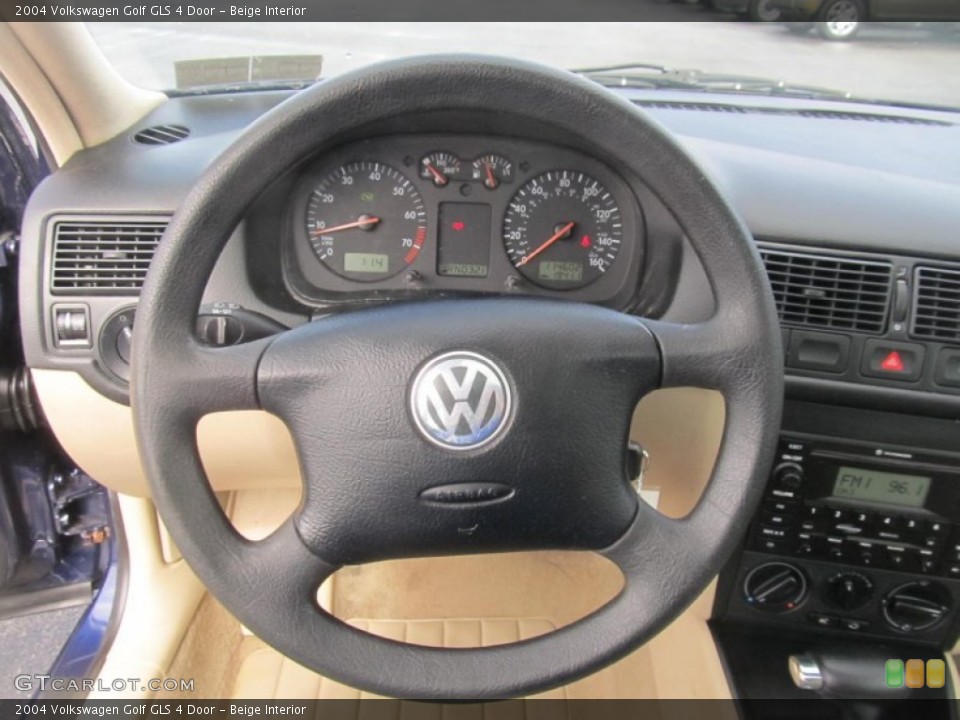 Beige Interior Steering Wheel for the 2004 Volkswagen Golf GLS 4 Door #71543803
