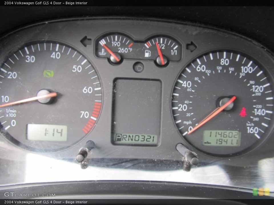 Beige Interior Gauges for the 2004 Volkswagen Golf GLS 4 Door #71543836
