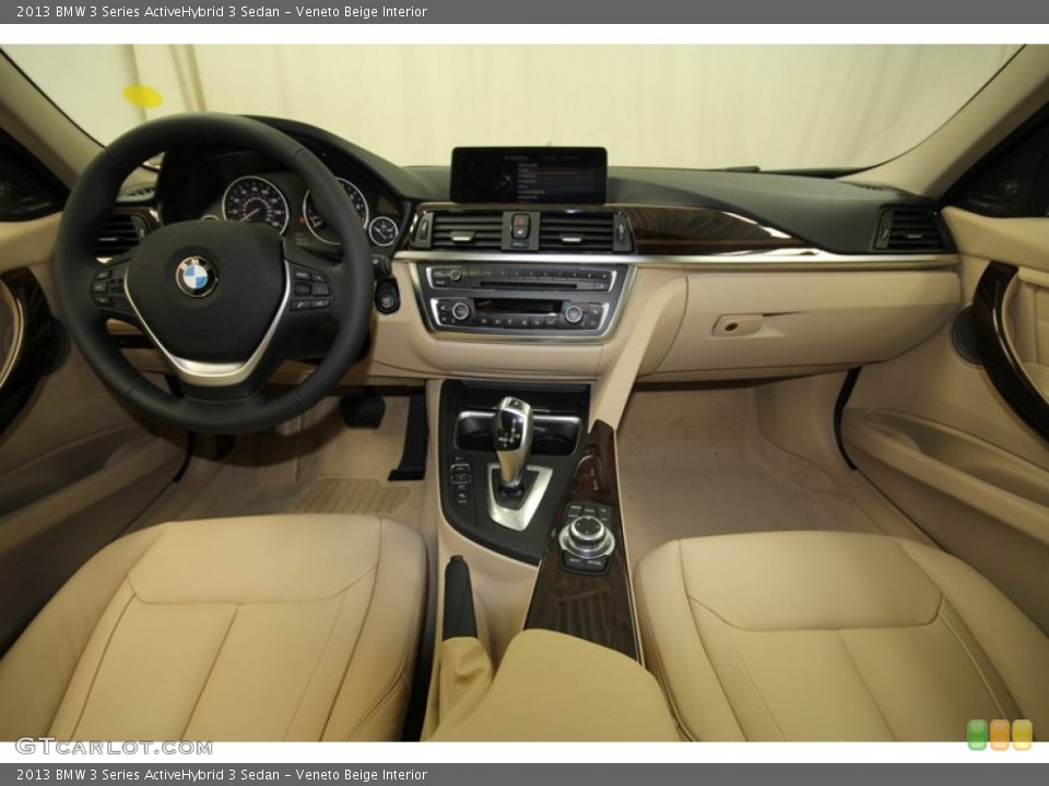 Veneto Beige Interior Dashboard for the 2013 BMW 3 Series ActiveHybrid 3 Sedan #71552845