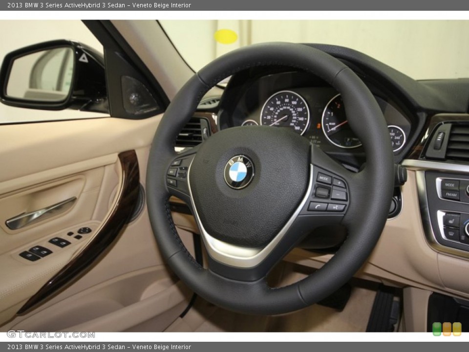Veneto Beige Interior Steering Wheel for the 2013 BMW 3 Series ActiveHybrid 3 Sedan #71553037