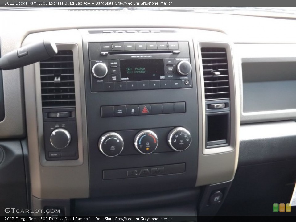Dark Slate Gray/Medium Graystone Interior Controls for the 2012 Dodge Ram 1500 Express Quad Cab 4x4 #71558288