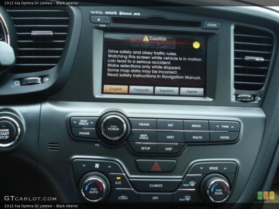 Black Interior Controls for the 2013 Kia Optima SX Limited #71560288