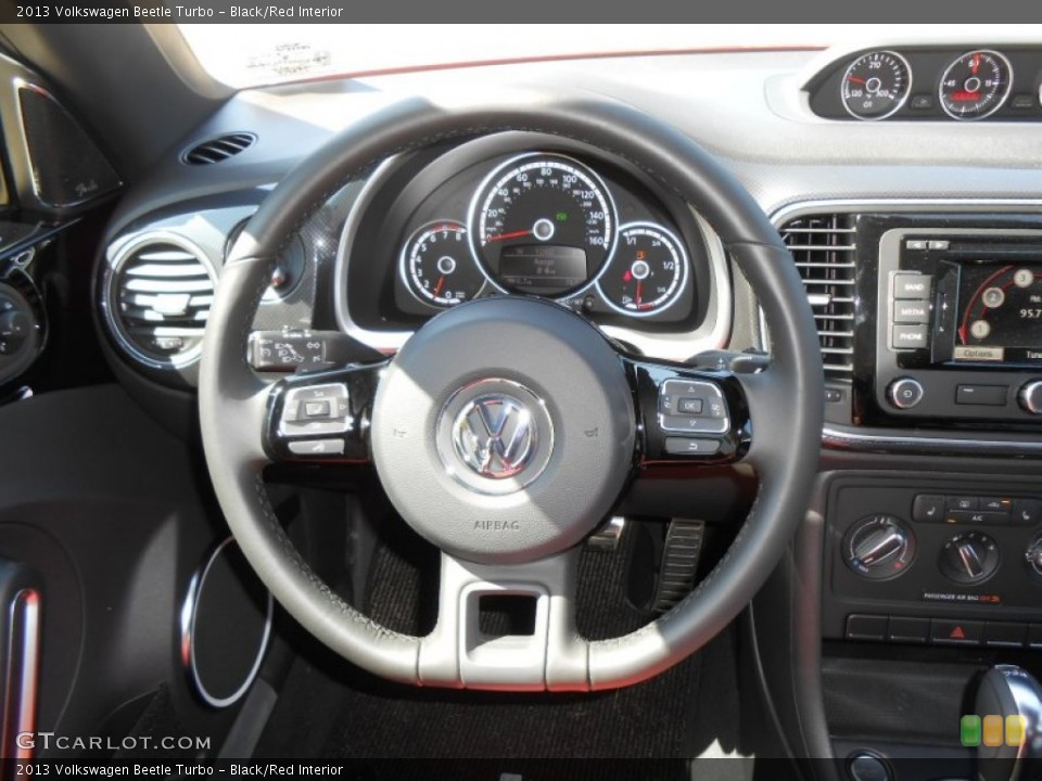 Black/Red Interior Steering Wheel for the 2013 Volkswagen Beetle Turbo #71568850