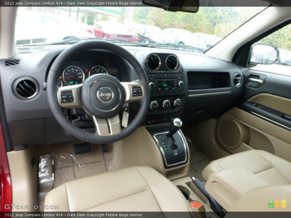 Dark Slate Gray/Light Pebble Beige Interior Prime Interior for the 2012 Jeep Compass Limited 4x4 #71570209