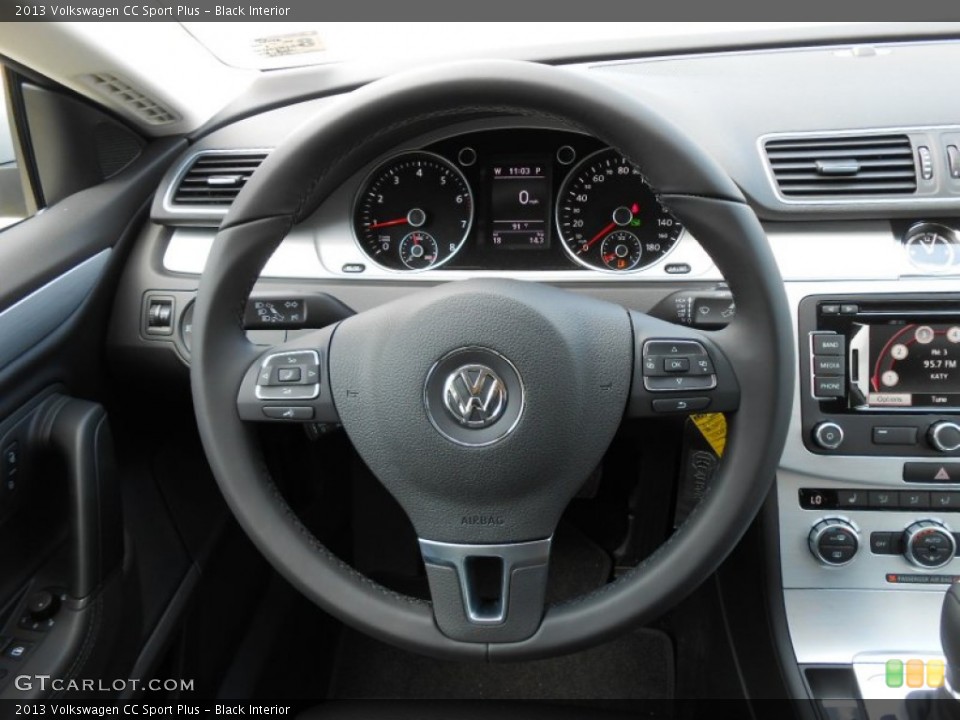 Black Interior Steering Wheel for the 2013 Volkswagen CC Sport Plus #71570356