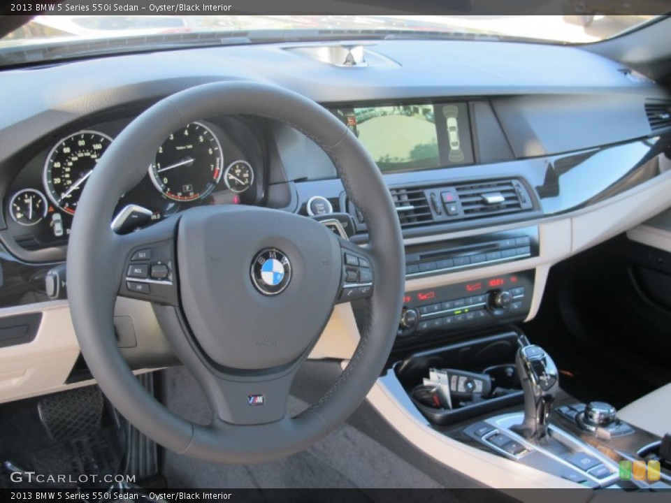 Oyster/Black Interior Dashboard for the 2013 BMW 5 Series 550i Sedan #71573600
